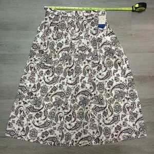 Vintage David Brooks White Paisley Maxi Skirt Size 16 NWT